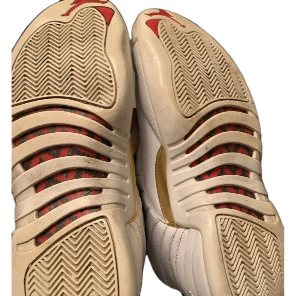 Air Jordan 12‎ FIBA Size 9 Mens Nike Retro White Red Gold 130690-107
